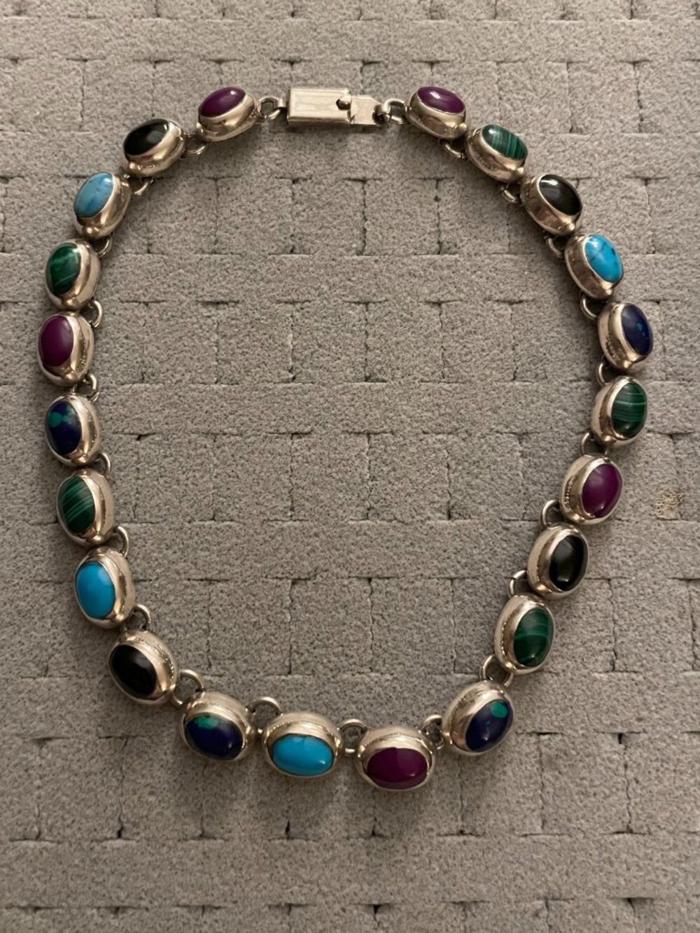 Vintage TAXCO Necklace Choker 86 grams 15" 925 Retro Mid Century Handmade Mexico